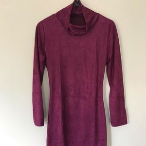 Suede mid dress